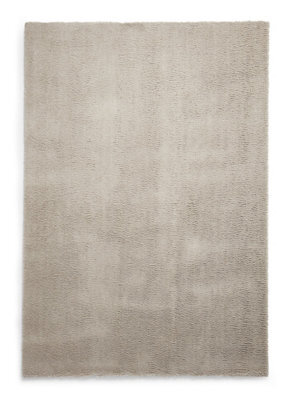 Silver Shaggy Washable Plain Rug, Anti-Shed Rug With 22mm Thickness, Modern Rug For Bedroom, & Diningroom-60Cm X 115Cm - image 1