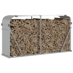 Walplus Log Holder Silver 180X45X100 Cm Galvanised Steel - thumbnail 3