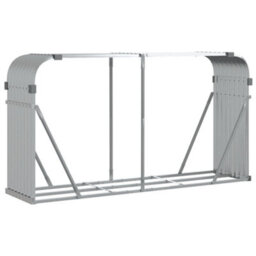 Walplus Log Holder Silver 180X45X100 Cm Galvanised Steel - thumbnail 2