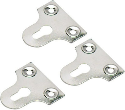 Sisi UK 50mm Heavy Duty Picture Hanging Brackets 10 Chrome Wall Fixing Plates For Frames, Mirrors, Shelves & Signs Slotted - image 1