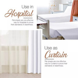 Ameha Flat Sheet 100% Egyptian Cotton Bedsheet Breathable Non Iron Fade Resistant Hotel Quality White Single Size Sheet 175X275 Cm - thumbnail 5