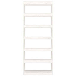 Berkfield Book Cabinet/room Divider White 80X30X199.5 Cm Solid Wood Pine - thumbnail 5