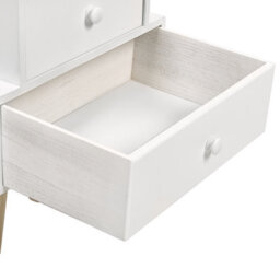 Wyld And Coco Littlenest Bunny Ear Nightstand White Finish With 2 Drawers - Compact Bedside Table For Nursery And Children's Room - thumbnail 7