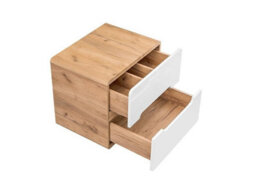 Impact Furniture Bathroom Cabinets Furniture Set With Tall Laundry Basket Unit And 600 Vanity Countertop Sink White Gloss Oak Arub - thumbnail 4
