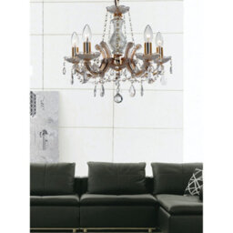 Luminosa Lighting Luminosa Gabrielle Chandelier Acrylic Sconce & Glass Droplets 8 Light E14 Mink Finish - thumbnail 5