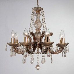 Luminosa Lighting Luminosa Gabrielle Chandelier Acrylic Sconce & Glass Droplets 8 Light E14 Mink Finish - thumbnail 2
