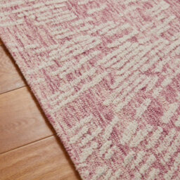 Burst Pink Ivory Wool Abstract Handmade Modern Easy To Clean Rug For Living Room And Bedroom-200Cm X 285Cm - thumbnail 2