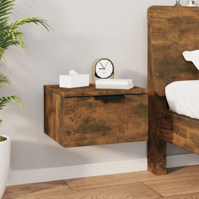 Vidaxl Wall-Mounted Bedside Cabinet Smoked Oak 34X30X20 Cm - image 1