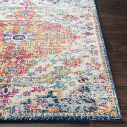 Livabliss Harput-Vintage Blue Orange Yellow Grey Traditional Boho Living Dining Bedroom Rug 160 X 220 Cm Easy Care, Non Shedding - thumbnail 5