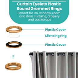 Neel Blue 42mm Platic Eyelets, Matte Silver Grommet Rings For Curtains & Drapes, Backdrop, 10Pcs - thumbnail 2