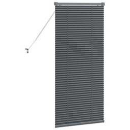 Berkfield Window Blind With Curtains Manual Dark Grey Aluminium - thumbnail 7