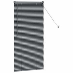 Berkfield Window Blind With Curtains Manual Dark Grey Aluminium - thumbnail 5