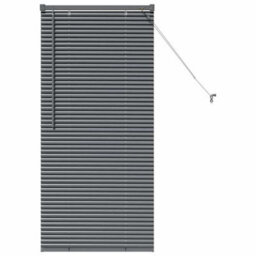 Berkfield Window Blind With Curtains Manual Dark Grey Aluminium - thumbnail 2