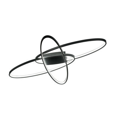 Darphe 76W Modern Black Oval 3 Lights Led Ceiling Light, Cool White Light, Living Room Ceiling Light - image 1