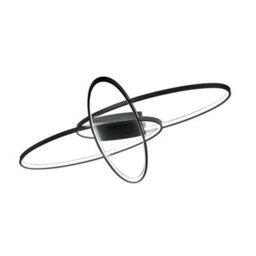 Darphe 76W Modern Black Oval 3 Lights Led Ceiling Light, Cool White Light, Living Room Ceiling Light - thumbnail 1