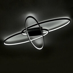 Darphe 76W Modern Black Oval 3 Lights Led Ceiling Light, Cool White Light, Living Room Ceiling Light - thumbnail 6