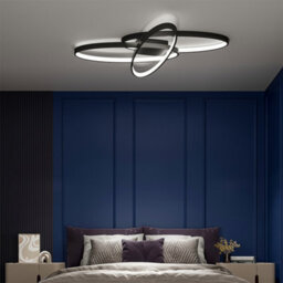 Darphe 76W Modern Black Oval 3 Lights Led Ceiling Light, Cool White Light, Living Room Ceiling Light - thumbnail 3