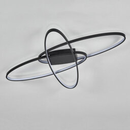 Darphe 76W Modern Black Oval 3 Lights Led Ceiling Light, Cool White Light, Living Room Ceiling Light - thumbnail 5