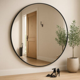 Jōbū Jobu Home - Rei, Oversized Extra Large Round Black Metal Circle Mirror - 180Cm - thumbnail 4
