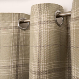 OHS Woven Check Print Pair Of Curtains, Sage - 90 X 90 - thumbnail 4