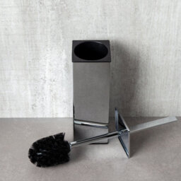 Plum&clay Tate Square Chrome Toilet Brush & Holder - thumbnail 4