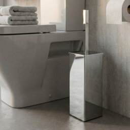 Plum&clay Tate Square Chrome Toilet Brush & Holder - thumbnail 5