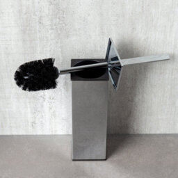 Plum&clay Tate Square Chrome Toilet Brush & Holder - thumbnail 3