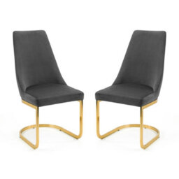 Oakham Westbridge Elegant Grey Cantilever Dining Chairs - Set Of 2 - thumbnail 1