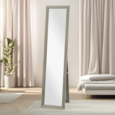 Pirlo Plush Rustic Full Length Mirror Freestanding Or Hanging Grey - image 1