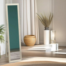 Pirlo Plush Rustic Full Length Mirror Freestanding Or Hanging Grey - thumbnail 5