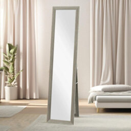 Pirlo Plush Rustic Full Length Mirror Freestanding Or Hanging Grey - thumbnail 1