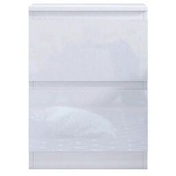 Fwstyle Carlton White Gloss 2 Drawer Bedside Table Chest (H) 55Cm (W) 40Cm (D) 40Cm - thumbnail 5