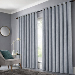 Bedlooms Grey Linen Curtain 100% Blackout Thermal Insulated Eyelet Curtain (Pair) 90 X 90 Inches With Tie Back Two - thumbnail 2