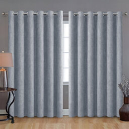 Bedlooms Grey Linen Curtain 100% Blackout Thermal Insulated Eyelet Curtain (Pair) 90 X 90 Inches With Tie Back Two - thumbnail 9