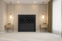 "Nexus Windsor Plush Divan, Black, 54"" Winged Hb, No Drawers, Open Coil Mattress, Double" - thumbnail 7