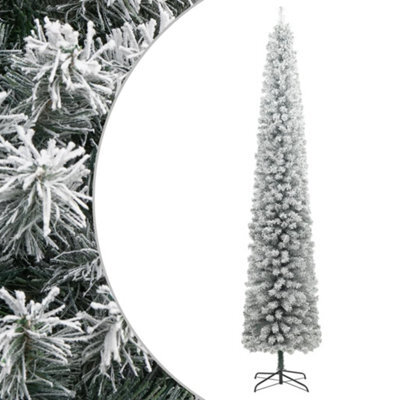 Berkfield Slim Christmas Tree With Stand And Flocked Snow 270 Cm Pvc - image 1