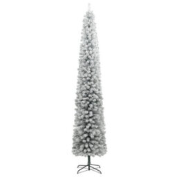Berkfield Slim Christmas Tree With Stand And Flocked Snow 270 Cm Pvc - thumbnail 2