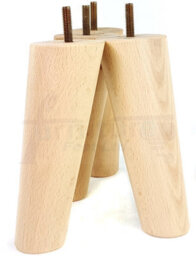 L&F Wood Legs Natural 180mm High Set Of 4 Replacement Angled Furniture Legs Set Of 4 Sofas Chairs Stools M8 - thumbnail 3