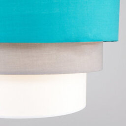 Valuelights Aztec 3 Tier Teal Fabric Ceiling Light Shade And Bulb (D)30Cm - thumbnail 3