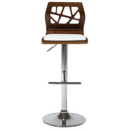 Beliani Set Of 2 Bar Chairs Petersburg Faux Leather Swivel White/ Silver - thumbnail 5