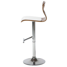 Beliani Set Of 2 Bar Chairs Petersburg Faux Leather Swivel White/ Silver - thumbnail 6