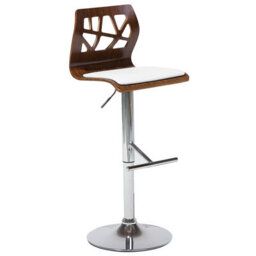 Beliani Set Of 2 Bar Chairs Petersburg Faux Leather Swivel White/ Silver - thumbnail 4