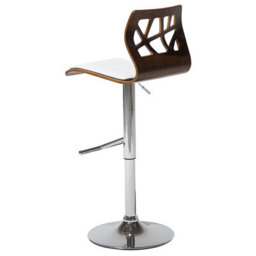 Beliani Set Of 2 Bar Chairs Petersburg Faux Leather Swivel White/ Silver - thumbnail 7