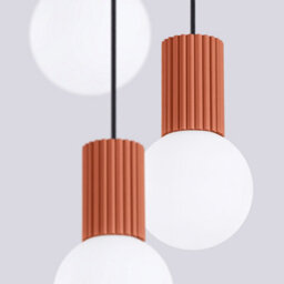 Luminosa Lighting Luminosa Halo Cluster Pendant Ceiling Light Red Ochre 3X G9 - thumbnail 4