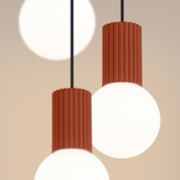 Luminosa Lighting Luminosa Halo Cluster Pendant Ceiling Light Red Ochre 3X G9 - thumbnail 3