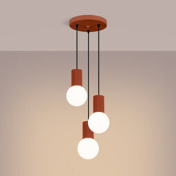 Luminosa Lighting Luminosa Halo Cluster Pendant Ceiling Light Red Ochre 3X G9 - thumbnail 2