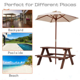 Costway 3 In 1 Kids Picnic Table Outdoor Picnic Table For Garden Yard Home - thumbnail 8