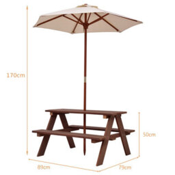 Costway 3 In 1 Kids Picnic Table Outdoor Picnic Table For Garden Yard Home - thumbnail 3