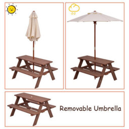 Costway 3 In 1 Kids Picnic Table Outdoor Picnic Table For Garden Yard Home - thumbnail 5
