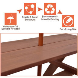 Costway 3 In 1 Kids Picnic Table Outdoor Picnic Table For Garden Yard Home - thumbnail 6